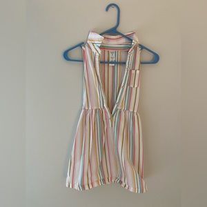 CARTERS STRIPE sleeveless collared button down dress
